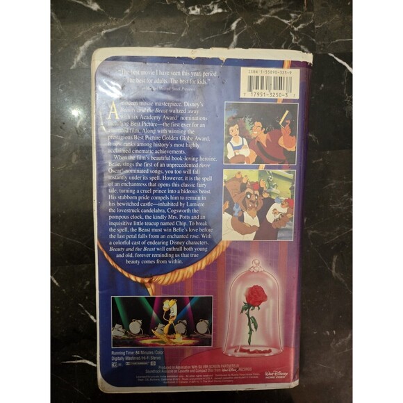 Beauty And The Beast Black Diamond VHS "Christmas Lead" Walt Disney Clamshell 92 - Picture 5 of 16